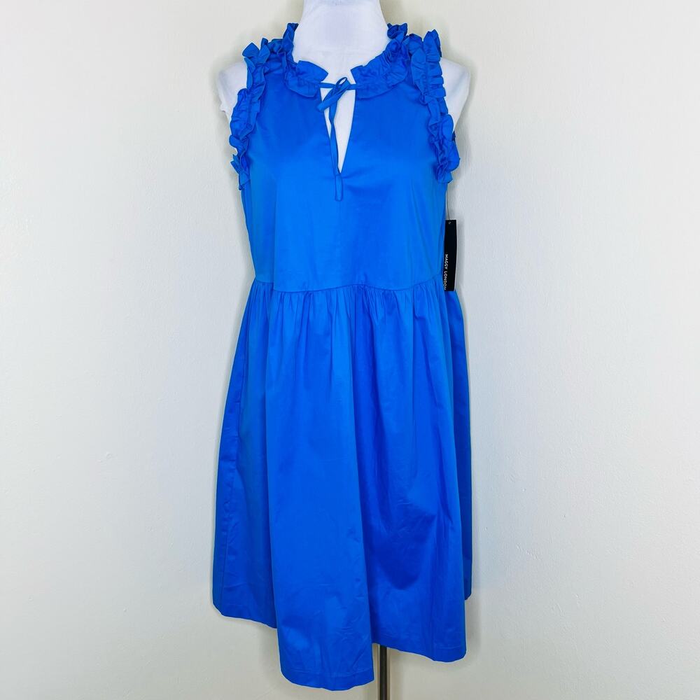 Maggy London Royal Blue Ruffle Midi Dress - Picture 2 of 11